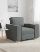 vidaXL Диван-фотьойл тъмносив 100x78x84 см плат