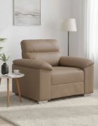 vidaXL Диван-фотьойл цвят капучино 100x81x84 см изкуствена кожа