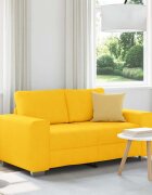 vidaXL Диван-канапе светложълт 160x77x82 см кадифен плат