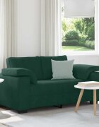 vidaXL Диван-канапе тъмнозелен 160x77x82 см кадифе