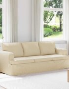 vidaXL Диван Крем 201 x 80 x 85 см текстил