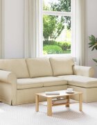 vidaXL Диван Крем 215 x 138 x 80 см текстил