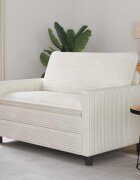 vidaXL Диван Кремаво 126 x 81 x 875 см Полиестер