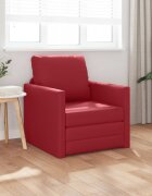 vidaXL Диван легло 60cm Виненочервен Изкуствена