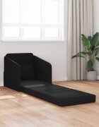 vidaXL Диван легло Черно 65 x 80 x 83 см текстил