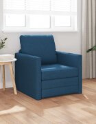 vidaXL Диван легло Синьо 74 x 77 x 81 см текстил