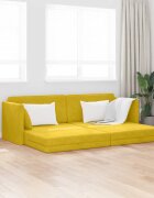 vidaXL Диван-легло за под Жълто 213 x 70 x 77 см Кадифе