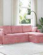 vidaXL Диван Розово 228 x 134 x 80 см Кадифе