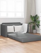 vidaXL Диван с две места който се сгъва Тъмен сив 124 x 71 x 78 см