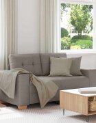 vidaXL Диван с две врати бежов 160x77x82 см плат