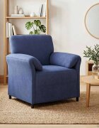 vidaXL Диван с едно seating Полицейско синьо 88 x 83 x 95 см Кадифе