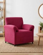 vidaXL Диван с едно seating Виненочервен 88 x 83 x 95 см Кадифе