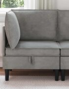 vidaXL Диван с хранилище Светлосиво Кадифе
