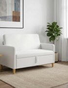 vidaXL Диван с storage Бяло 122 x 78 x 87 см Полиестер