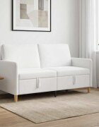 vidaXL Диван с storage Бяло 152 x 78 x 87 см Полиестер