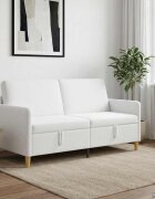 vidaXL Диван с storage Бяло 172 x 78 x 87 см Полиестер