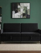 vidaXL Диван с storage Черно 192 x 78 x 87 см Полиестер