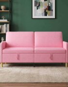 vidaXL Диван с storage Розово 172 x 78 x 87 см Полиестер