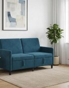 vidaXL Диван с storage Синьо 152 x 78 x 87 см Полиестер