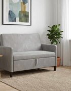 vidaXL Диван с storage Светлосиво 122 x 78 x 87 см Полиестер