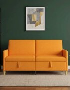 vidaXL Диван с storage Тъмен жълт 172 x 78 x 87 см Полиестер