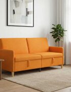 vidaXL Диван с storage Тъмен жълт 192 x 78 x 87 см Полиестер