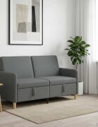 vidaXL Диван с storage Тъмносиво 152 x 78 x 87 см Полиестер