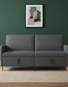 vidaXL Диван с storage Тъмносиво 172 x 78 x 87 см Полиестер