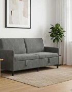 vidaXL Диван с storage Тъмносиво 172 x 78 x 87 см Полиестер
