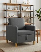 vidaXL Диван с storage Тъмносиво 72 x 78 x 87 см Полиестер