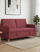 vidaXL Диван с storage Виненочервен 152 x 78 x 87 см Полиестер