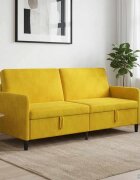 vidaXL Диван с storage Жълто 192 x 78 x 87 см Полиестер