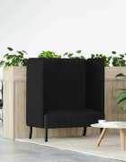 vidaXL Диван с висока облегалка 101cm Черно текстил