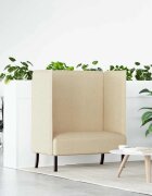 vidaXL Диван с висока облегалка 101cm Крем текстил