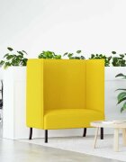 vidaXL Диван с висока облегалка 101cm Светло жълто текстил