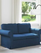 vidaXL Диван Синьо 155 x 82 x 80 см текстил