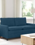 vidaXL Диван Синьо 156 x 81 x 875 см Кадифе