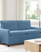 vidaXL Диван Синьо 156 x 81 x 875 см Текстил