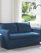vidaXL Диван Синьо 156 x 82 x 85 см текстил