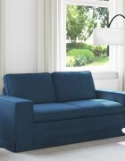 vidaXL Диван Синьо 182 x 80 x 82 см текстил
