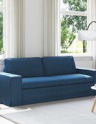vidaXL Диван Синьо 222 x 80 x 82 см текстил