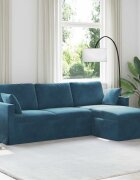 vidaXL Диван Синьо 228 x 134 x 80 см Кадифе