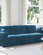 vidaXL Диван Синьо 228 x 78 x 80 см Кадифе