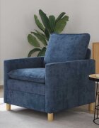 vidaXL Диван Синьо 76 x 81 x 875 см Полиестер
