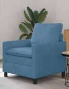 vidaXL Диван Синьо 76 x 81 x 875 см Текстил