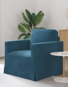 vidaXL Диван Синьо 78 x 78 x 80 см Кадифе