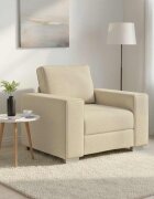 vidaXL Диван стол Крем 100 cm текстил