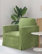 vidaXL Диван Светло зелено 78 x 78 x 80 см Кадифе