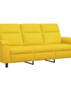 vidaXL Диван Светло жълто 214 x 90 x 95 см Текстил