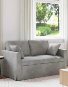 vidaXL Диван Светлосиво 138 x 78 x 80 см Кадифе